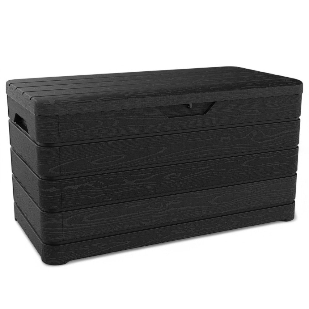 Baule 120x60xH64 cm cassapanca multiuso in resina effetto legno dolomiti 410 lt.