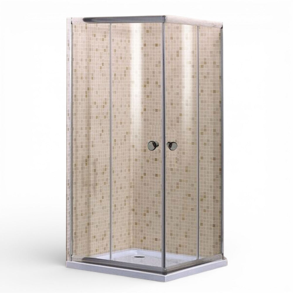 Box doccia in vetro con 2 ante scorrevoli modello TULIPANO 70x70xH190 cm