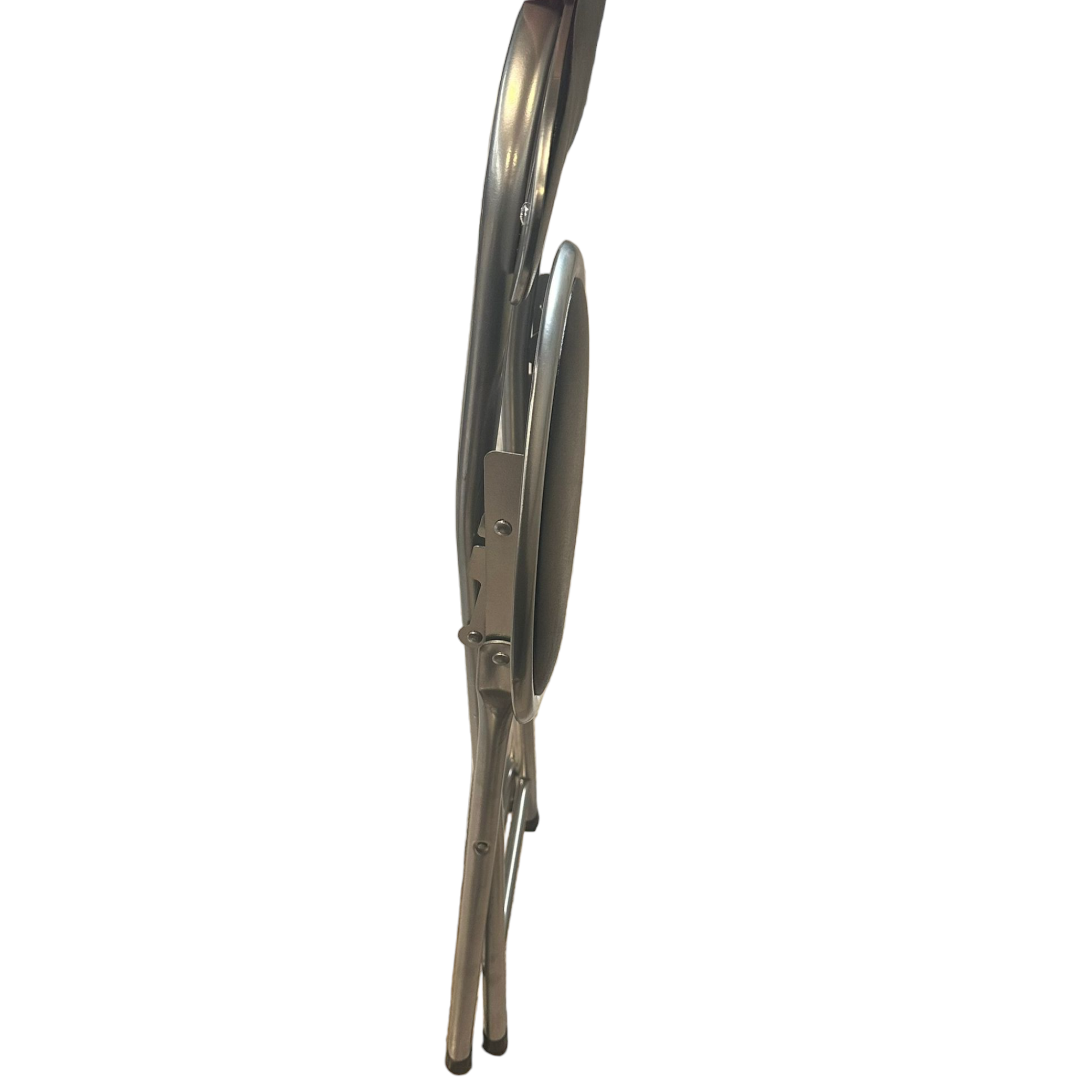 Sgabello pieghevole con struttura in acciaio seduta e schienale imbottiti in PVC Easy