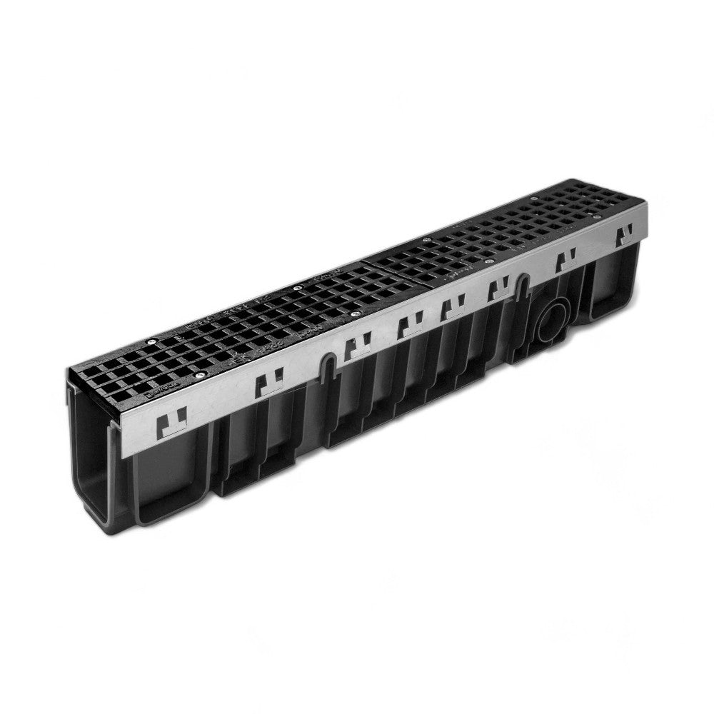 Canaletta drenaggio nero 100 cm ABS alta resistenza ideale carichi elevati nero