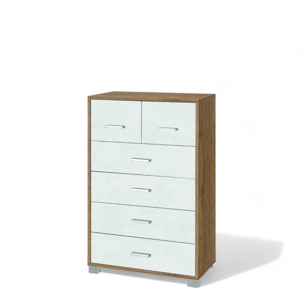 Mobile cassettiera 6 cassetti salvaspazio legno MDF colore bianco dimensioni 70x41x112 cm ideale per camera da letto