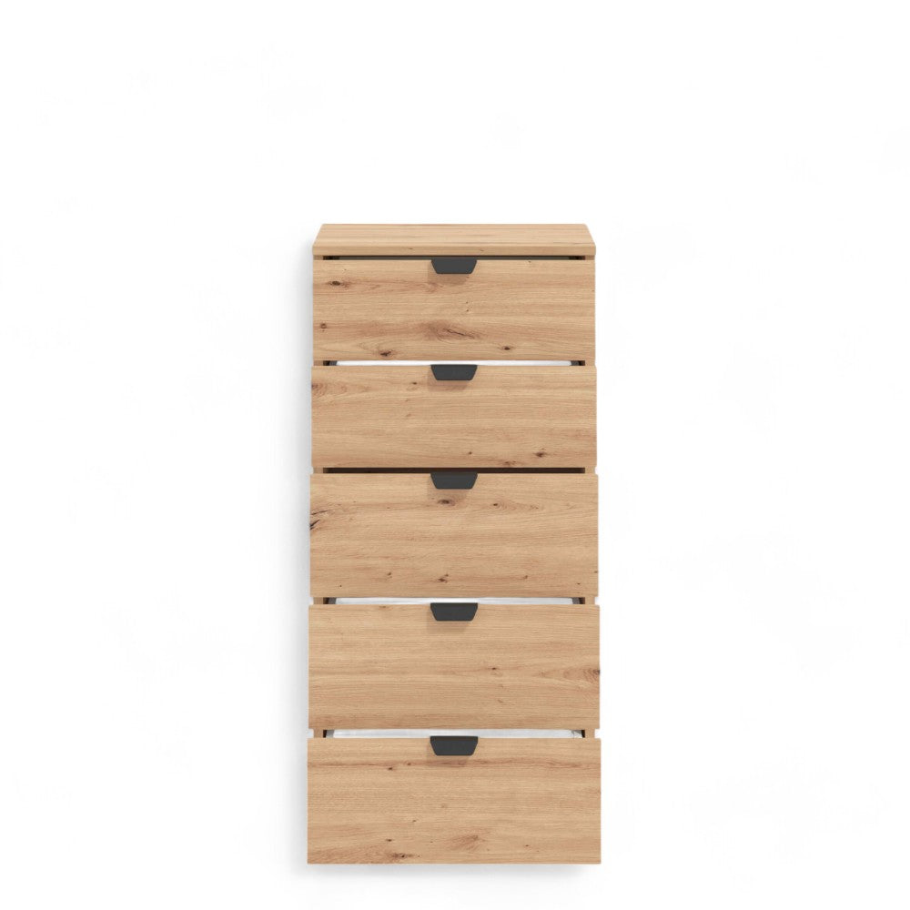 Mobile cassettiera Duero rovere chiaro artigiano truciolare bilaminato dimensioni 45x40x95 cm arredamento moderno casa