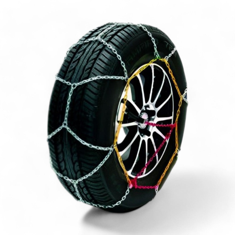 Catene da neve 9mm misura 80 omologate maglia quadra per pneumatici auto varie misure da 13 a 17 pollici