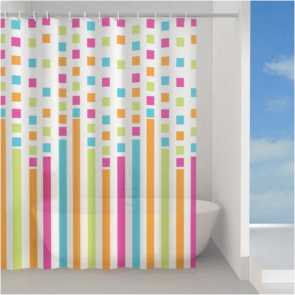 Tenda doccia bagno in peva party multicolore