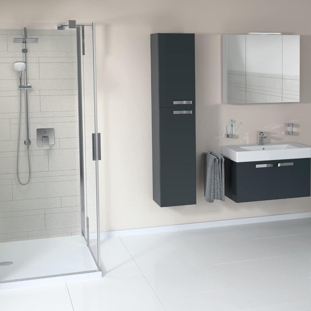 Colonna doccia cromata con soffione grande e doccino con getto regolabile Luxury
