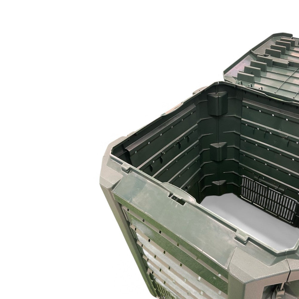 Compostiera da giardino in polipropilene verde 380 litri facile montaggio per rifiuti organici e compostaggio eco-friendly
