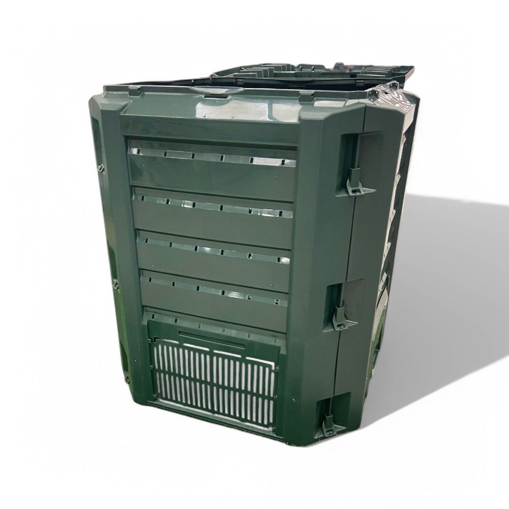 Compostiera da giardino in polipropilene verde 380 litri facile montaggio per rifiuti organici e compostaggio eco-friendly