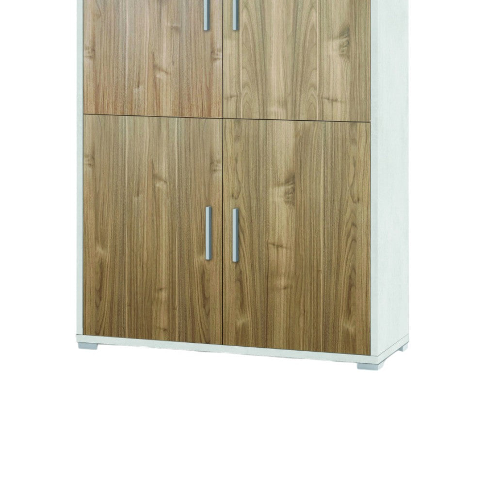 Mobile soggiorno 4 ante ossido bianco noce stelvio credenza moderna legno MDF 108x41x161 cm marrone