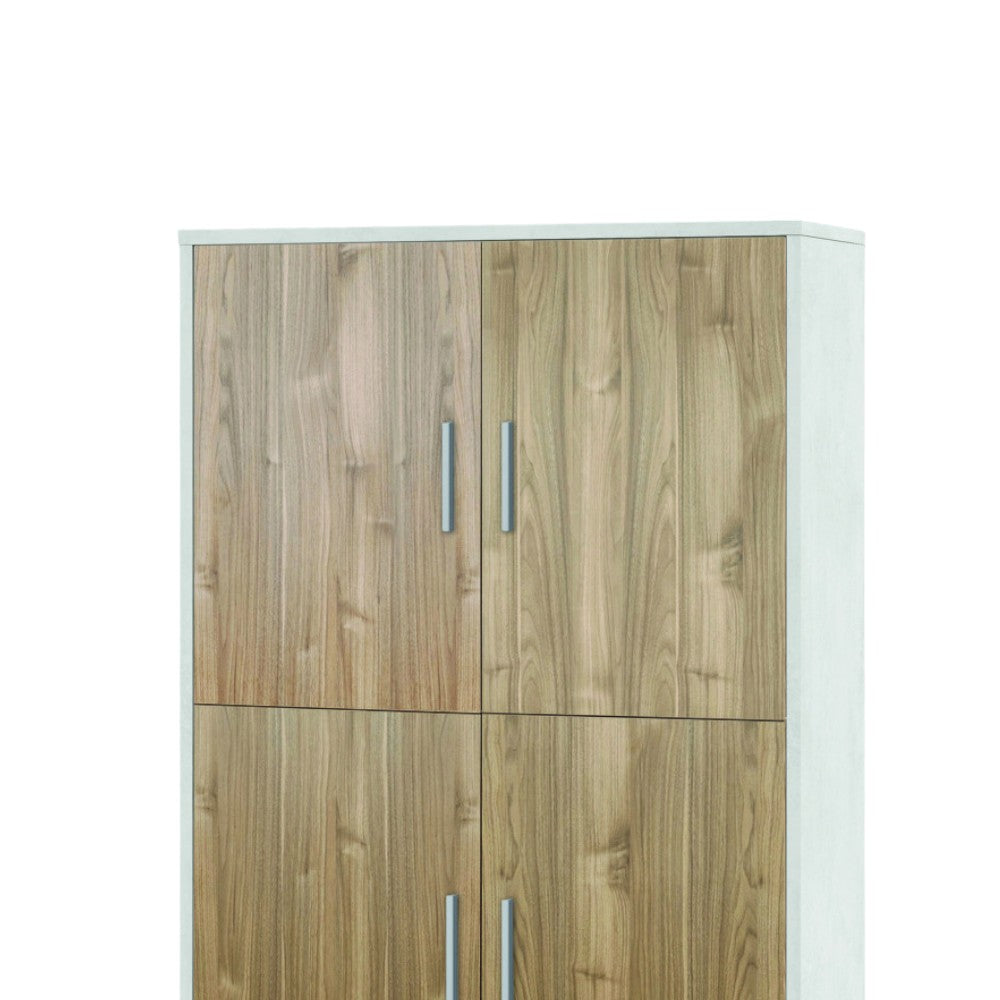 Mobile soggiorno 4 ante ossido bianco noce stelvio credenza moderna legno MDF 108x41x161 cm marrone