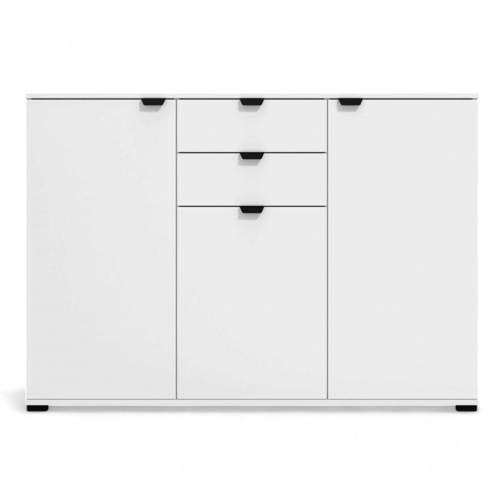 Mobile soggiorno bianco opaco 135x40x95 cm in truciolare bilaminato ideale per arredare con stile e funzionalità