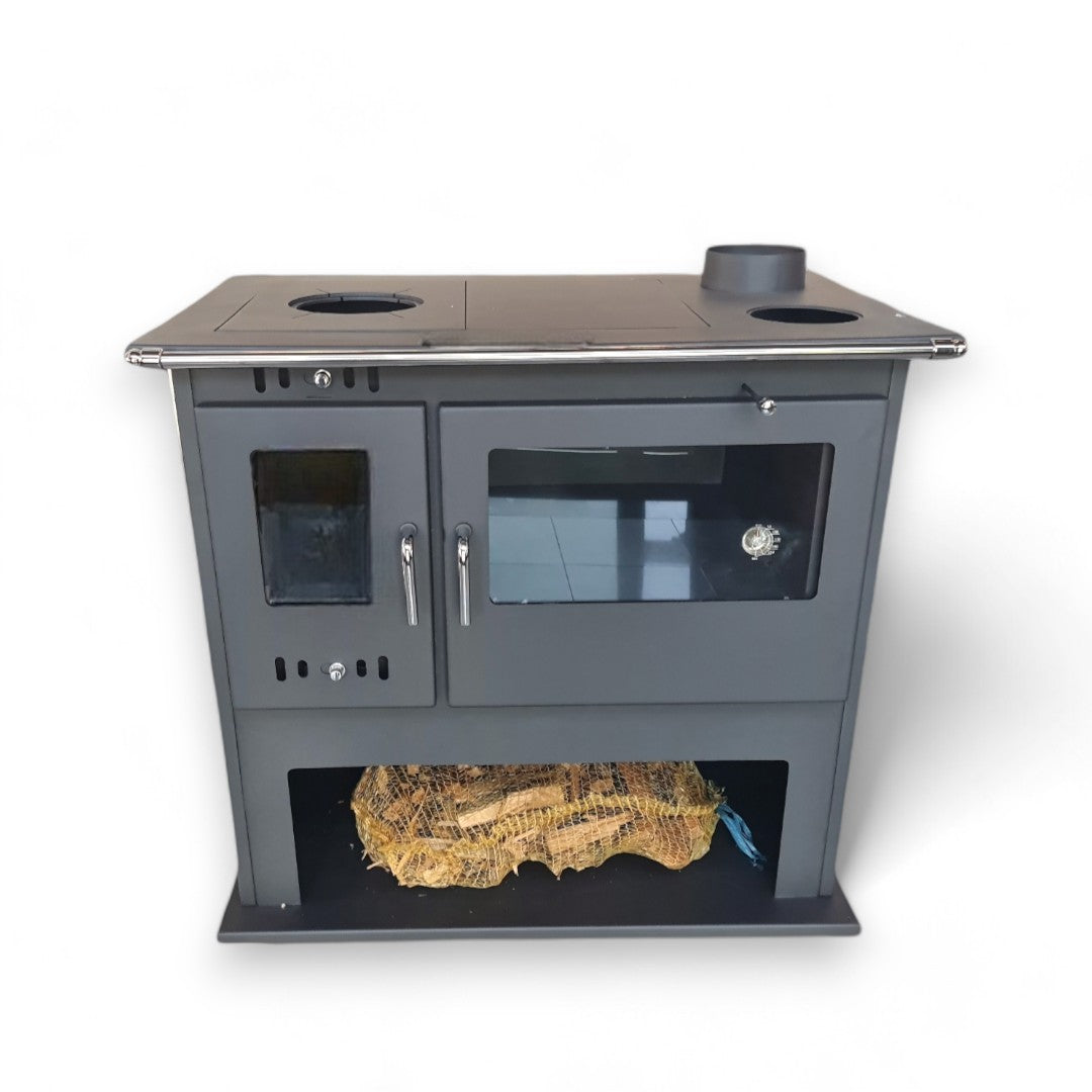 <transcy>Wood stove kitchen with anthracite oven 10.5 kw Folk Superior</transcy>