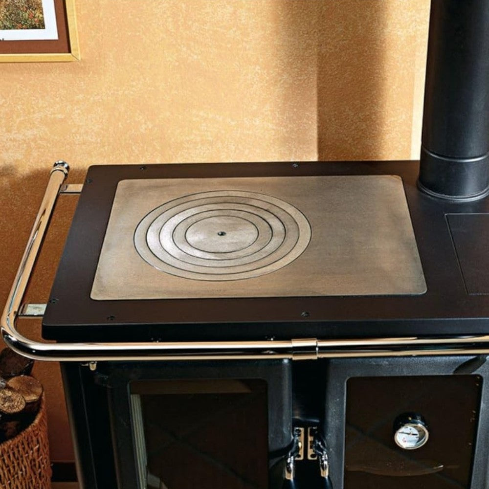 Cucina Stufa a legna con rivestimento in maiolica 7,9 kW Rosetta Liberty panna