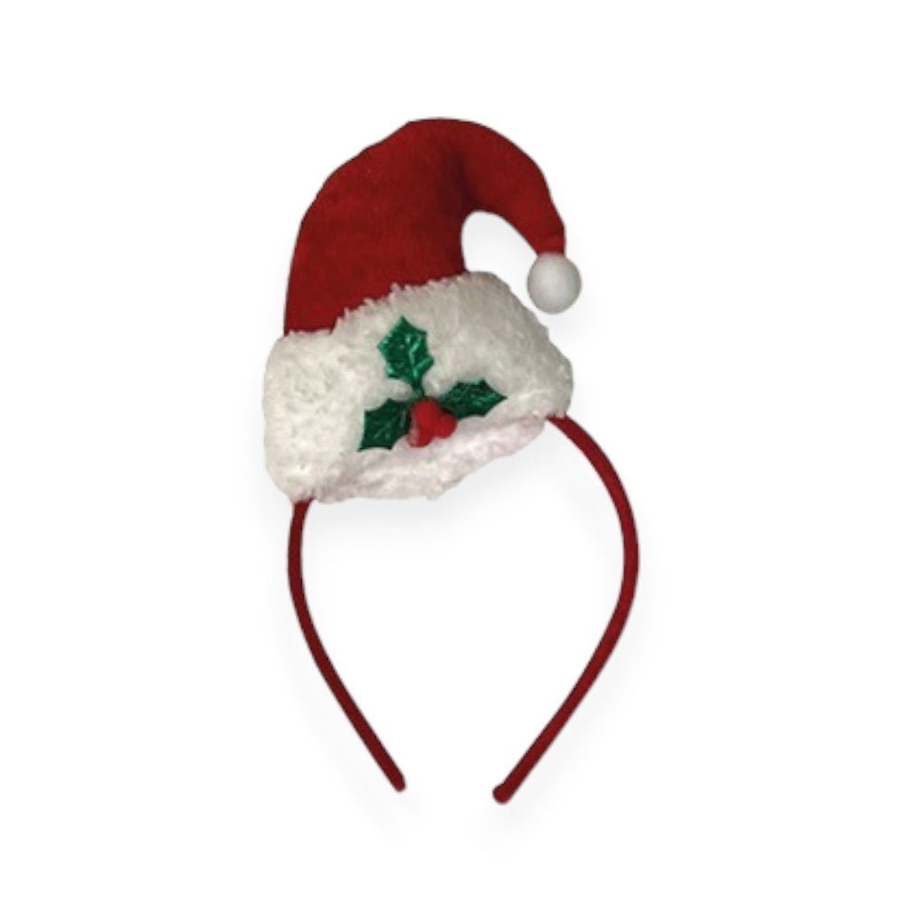 cerchietti di natale con cappellino morbido assortiti accessori natalizi per feste 17x4xH21 cm leggero 0.02 kg