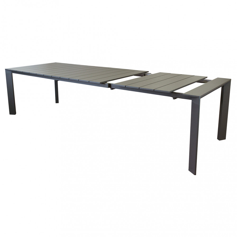 Tavolo allungabile estensibile con struttura in alluminio taupe 165/215x85xH75,5 cm Saceos