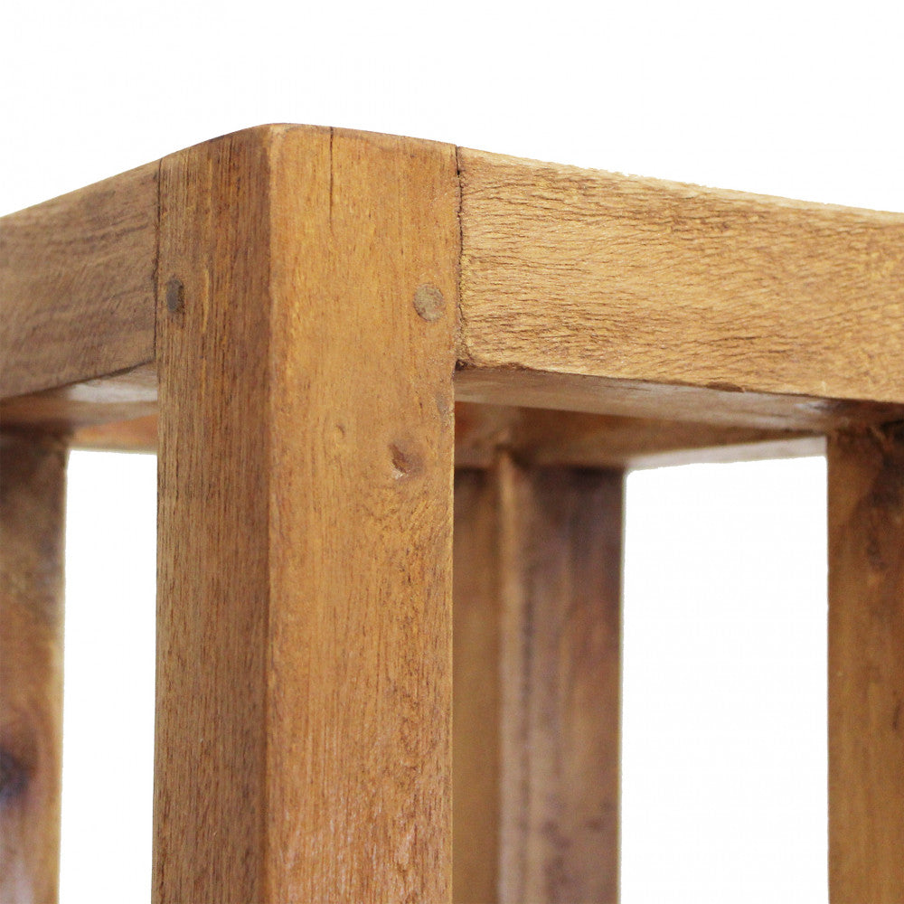 Fioriera media in legno riciclato fissa 18x18xH75 cm Cecilin