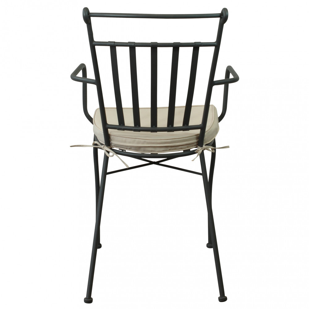 Poltrona sedia in ferro con cuscino morbido ed elegante 53x51xH90 cm da esterno