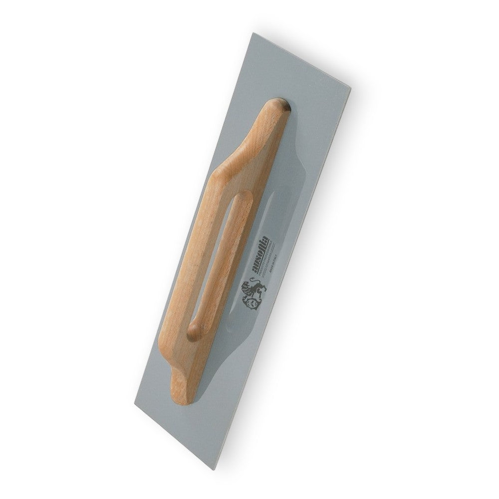 Frattone in acciaio per stucco con impugnatura legno robusta e ideale per uso professionale e fai da te