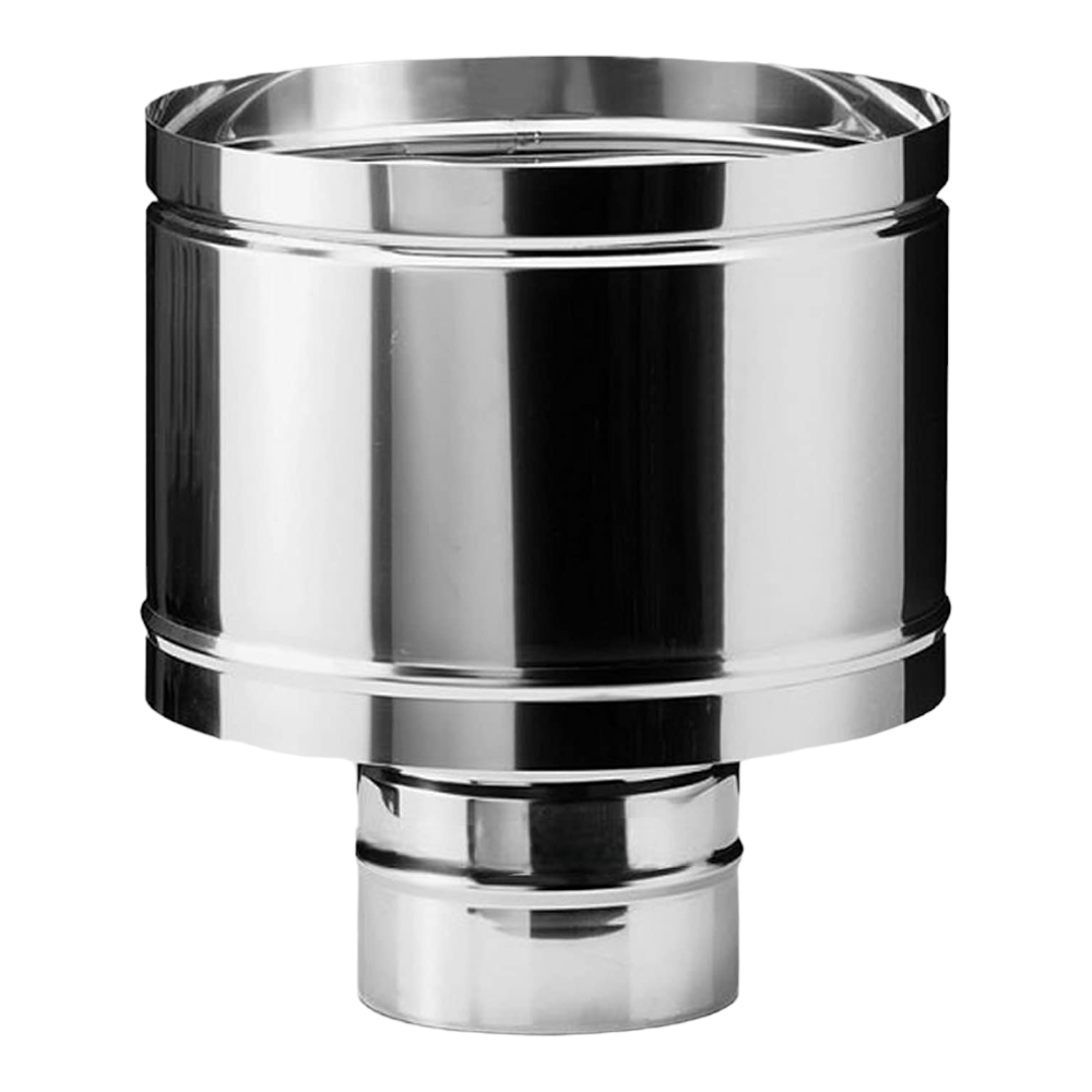 Fumaiolo comignolo cappello antivento a forma di Botte acciaio inox da 8 a 25 cm