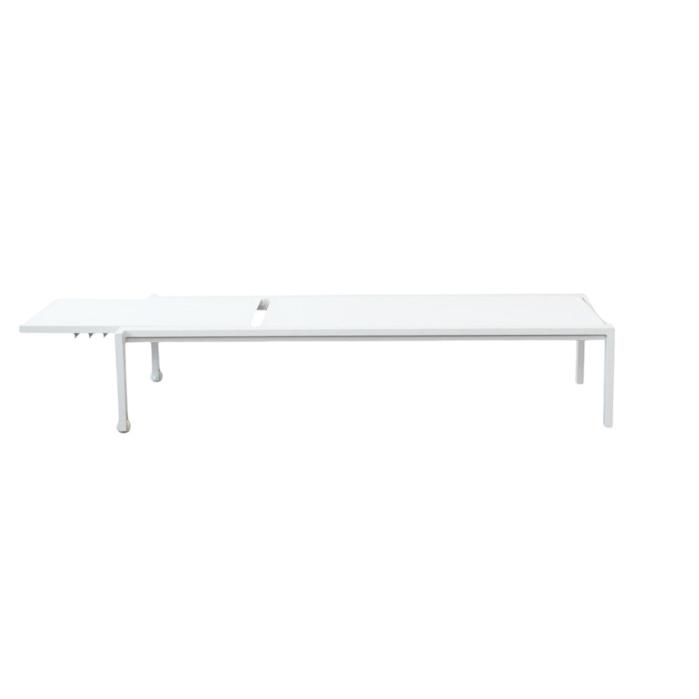 Lettino prendisole bianco impilabile rettangolare con struttura in alluminio 200x75xH39 cm Nefast