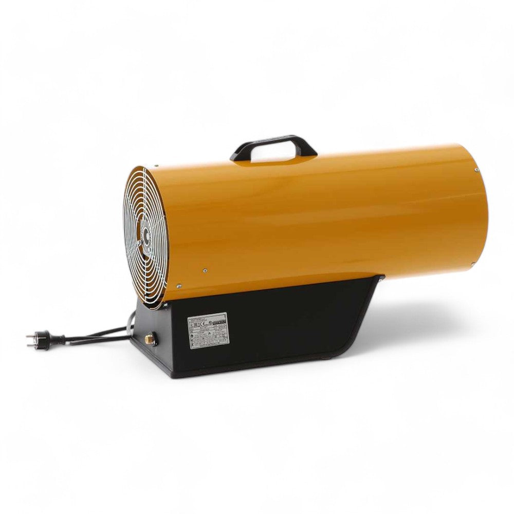 Generatore aria calda a gas gpl 16 kw potenza max tensione 230v protezione termica portata aria 300 mc/h isolato temperatura sicura
