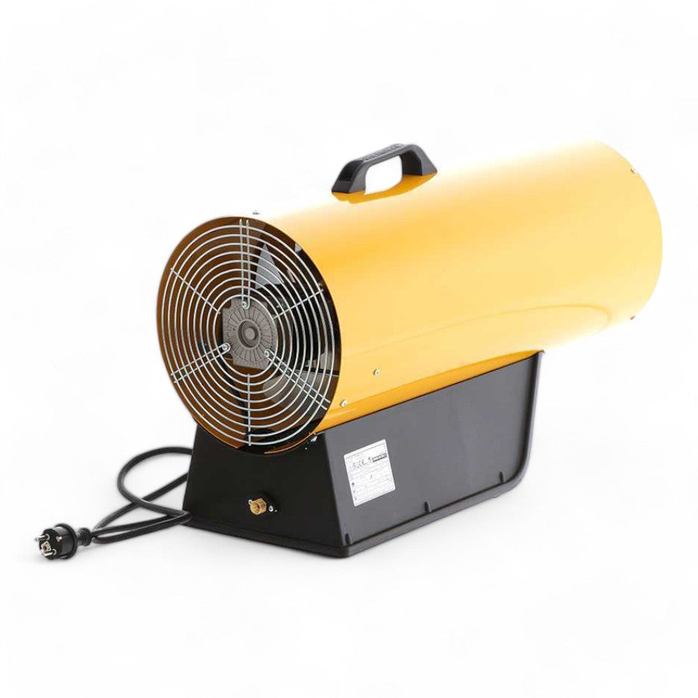 Generatore aria calda a gas gpl 16 kw potenza max tensione 230v protezione termica portata aria 300 mc/h isolato temperatura sicura