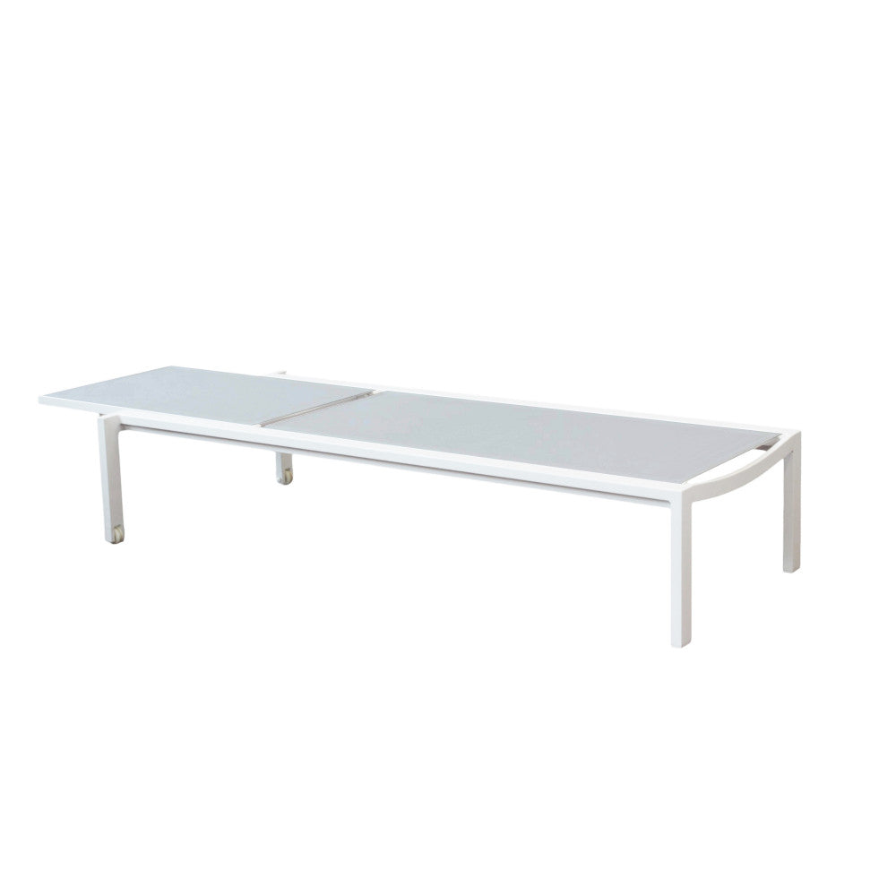 Lettino prendisole grigio chiaro impilabile rettangolare con struttura in alluminio 200x75xH39 cm Nefast