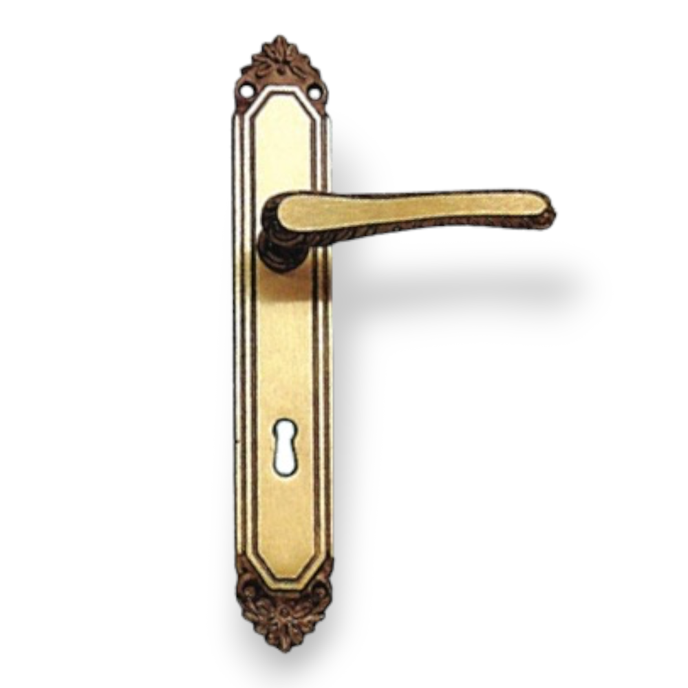 Maniglia in ottone bronzato per porte e finestre