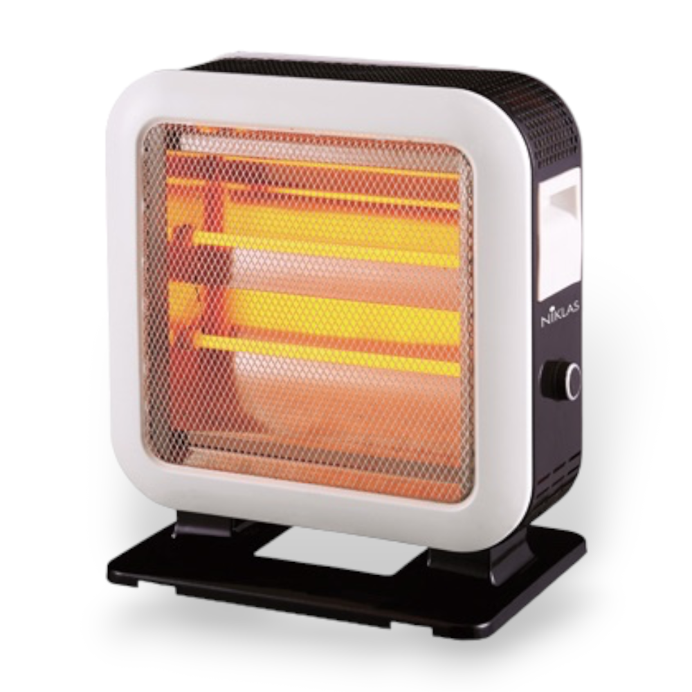 Stufa al quarzo elettrica 1600w con base estensibile anti ribaltamento Double Face Niklas