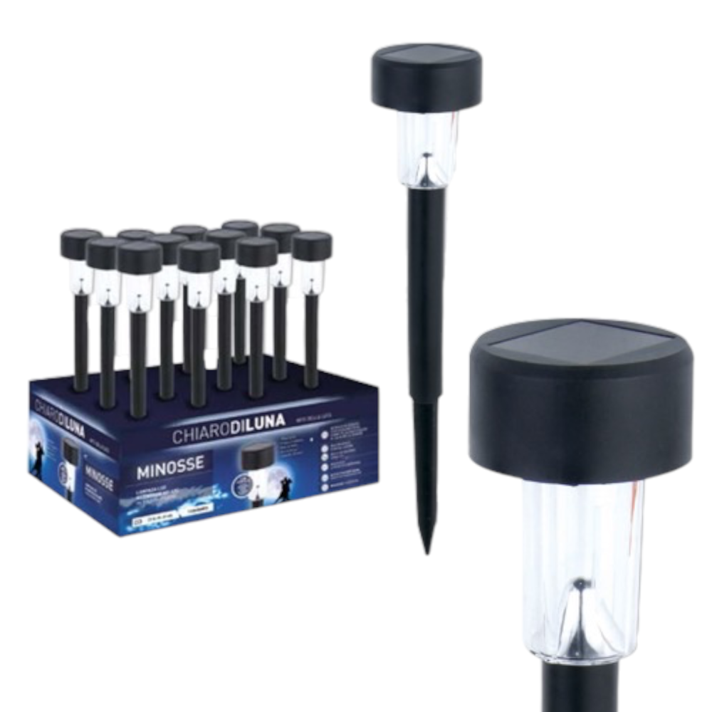 Lampada faretto con led bianco da giardino segnapassi con sensore crepuscolare H36 cm Minosse