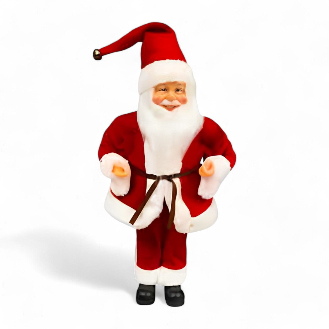 Statuina babbo natale con carillon decorativo natalizio altezza 45 cm per addobbi a tema natalizio e arredamento festivo