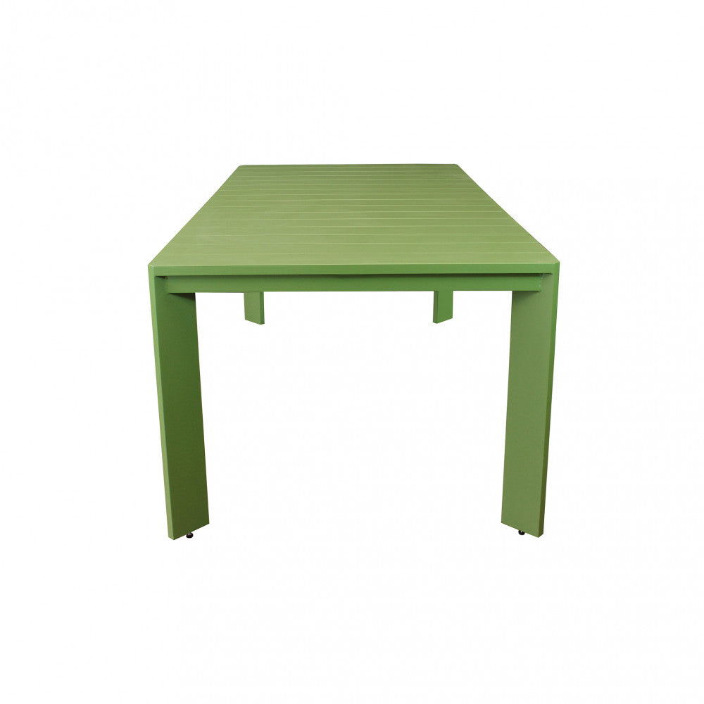 Tavolo fisso da esterno giardino in alluminio verde 200x100 cm con piedini regolabili Malen