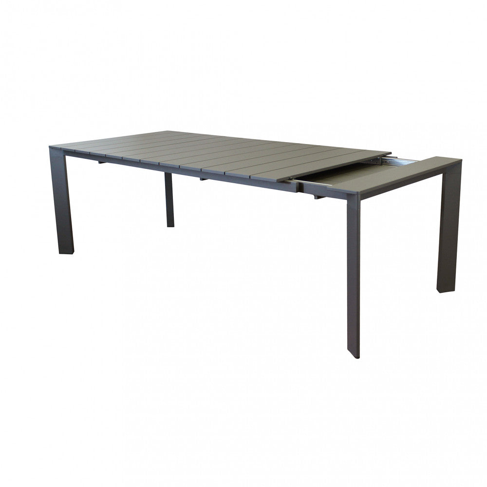 Tavolo allungabile estensibile con struttura in alluminio taupe 165/215x85xH75,5 cm Saceos