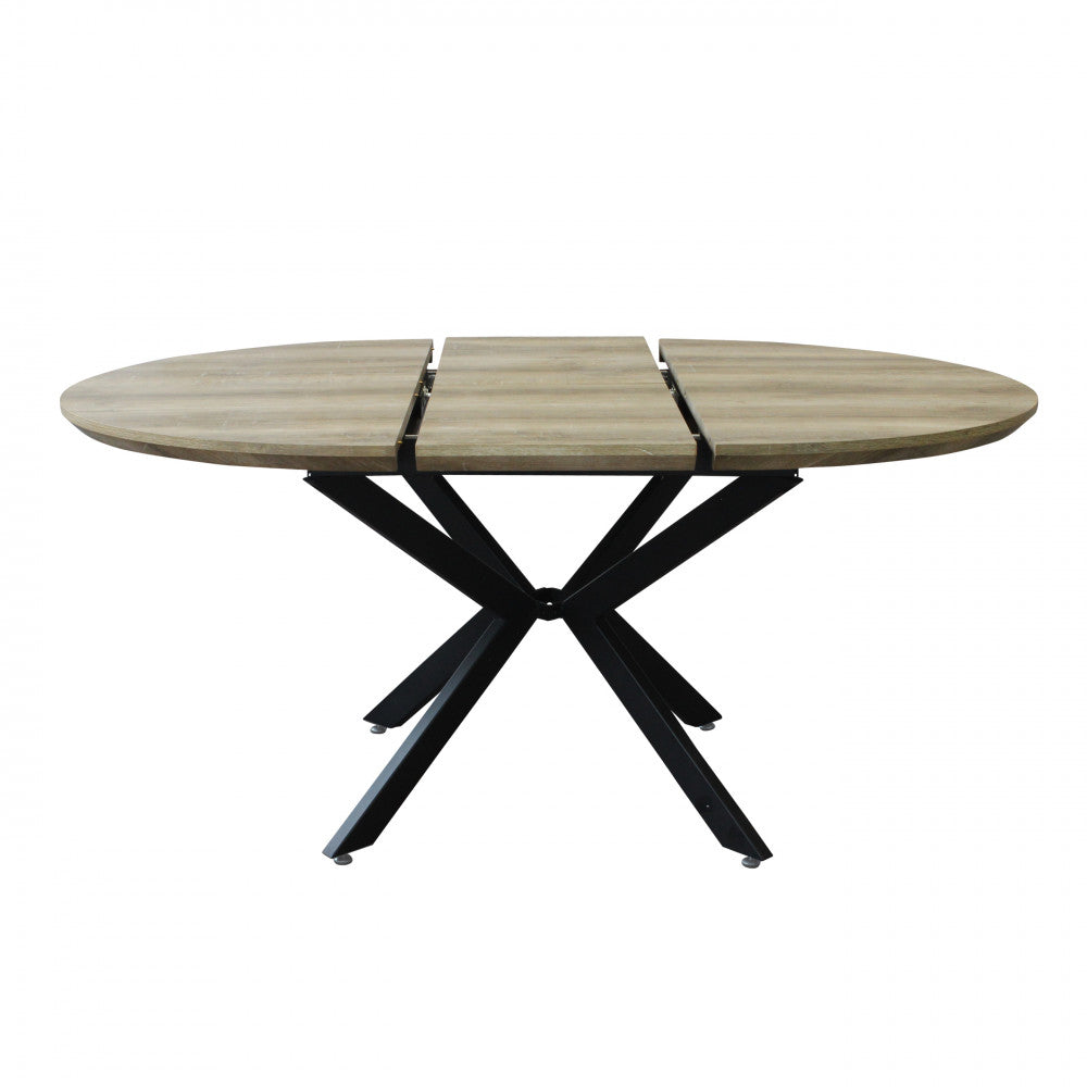 Tavolo rotondo allungabile con piano in MDF e struttura in metallo 120/160x120xH76 cm Garry