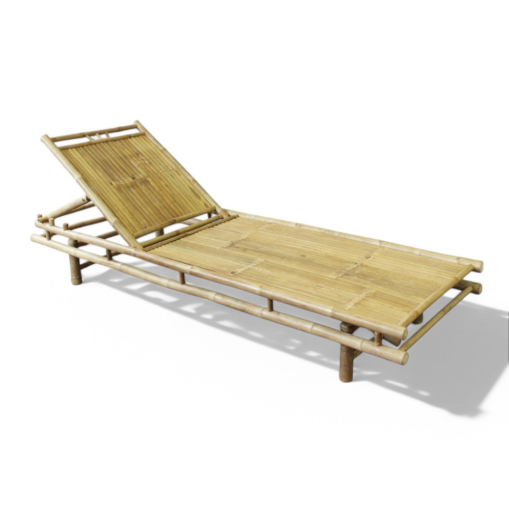 Lettino prendisole in legno bamboo reclinabile 200x70xH30 cm per esterno Martini