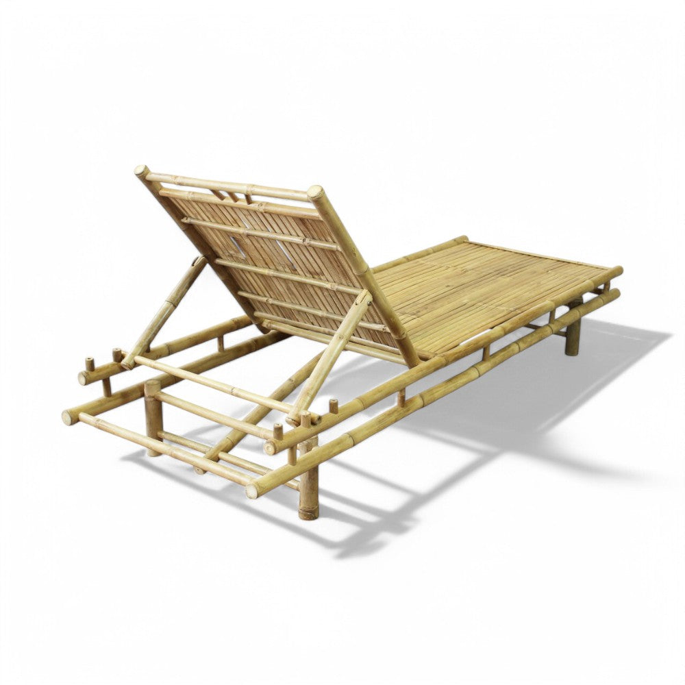 Lettino prendisole in legno bamboo reclinabile 200x70xH30 cm per esterno Martini