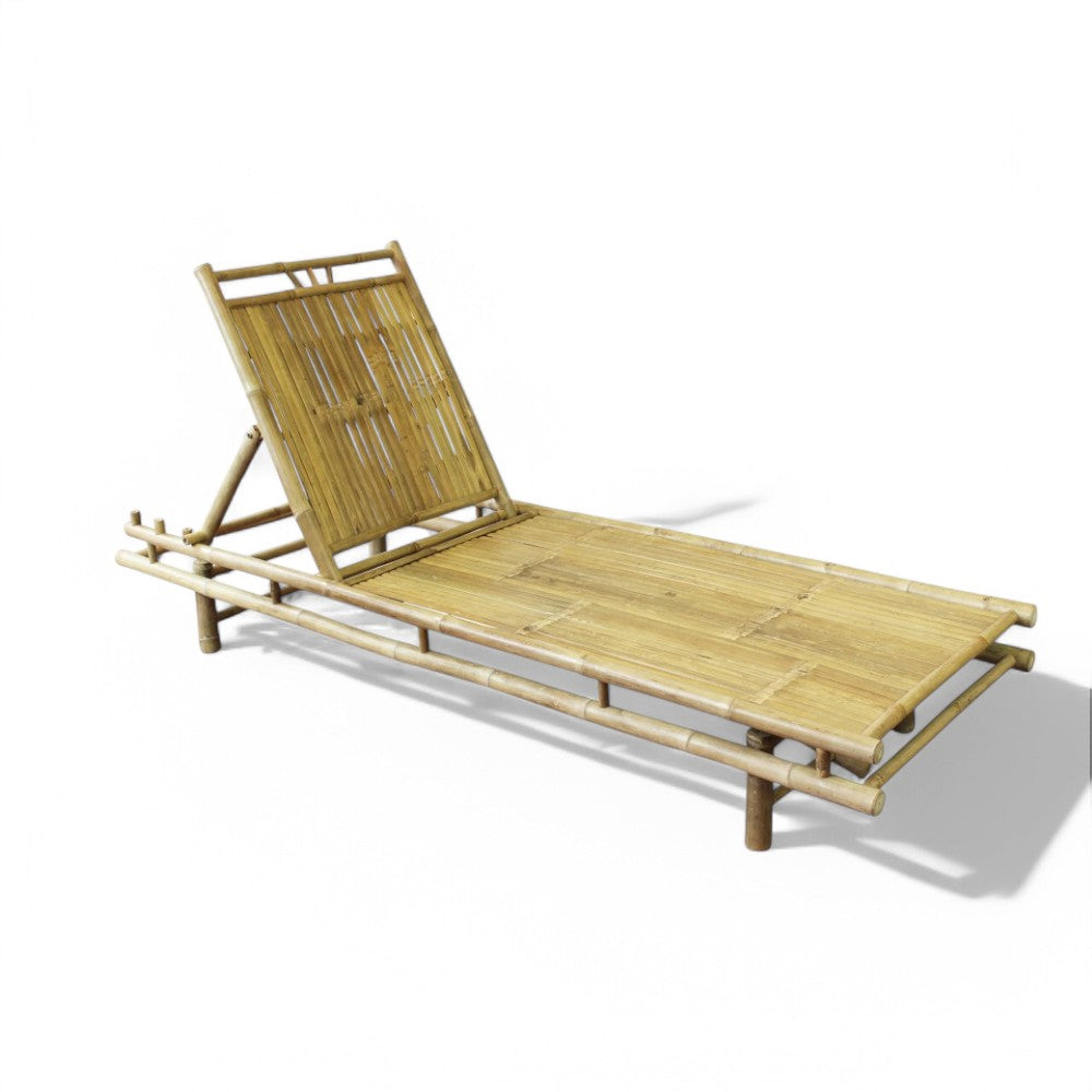 Lettino prendisole in legno bamboo reclinabile 200x70xH30 cm per esterno Martini