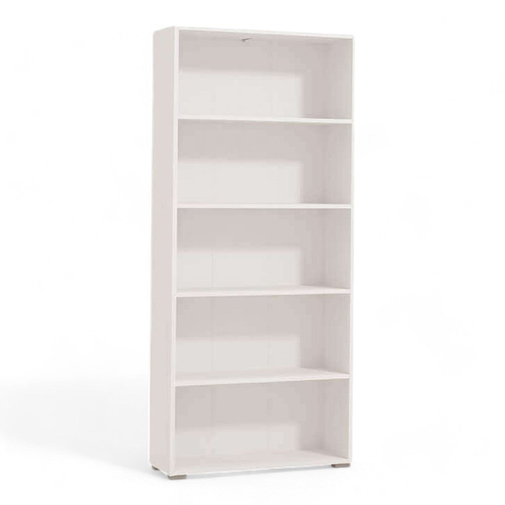 Libreria bianca in truciolare bilaminato 5 ripiani dimensioni 70x24,5x176,5 cm ideale per arredare casa e ufficio