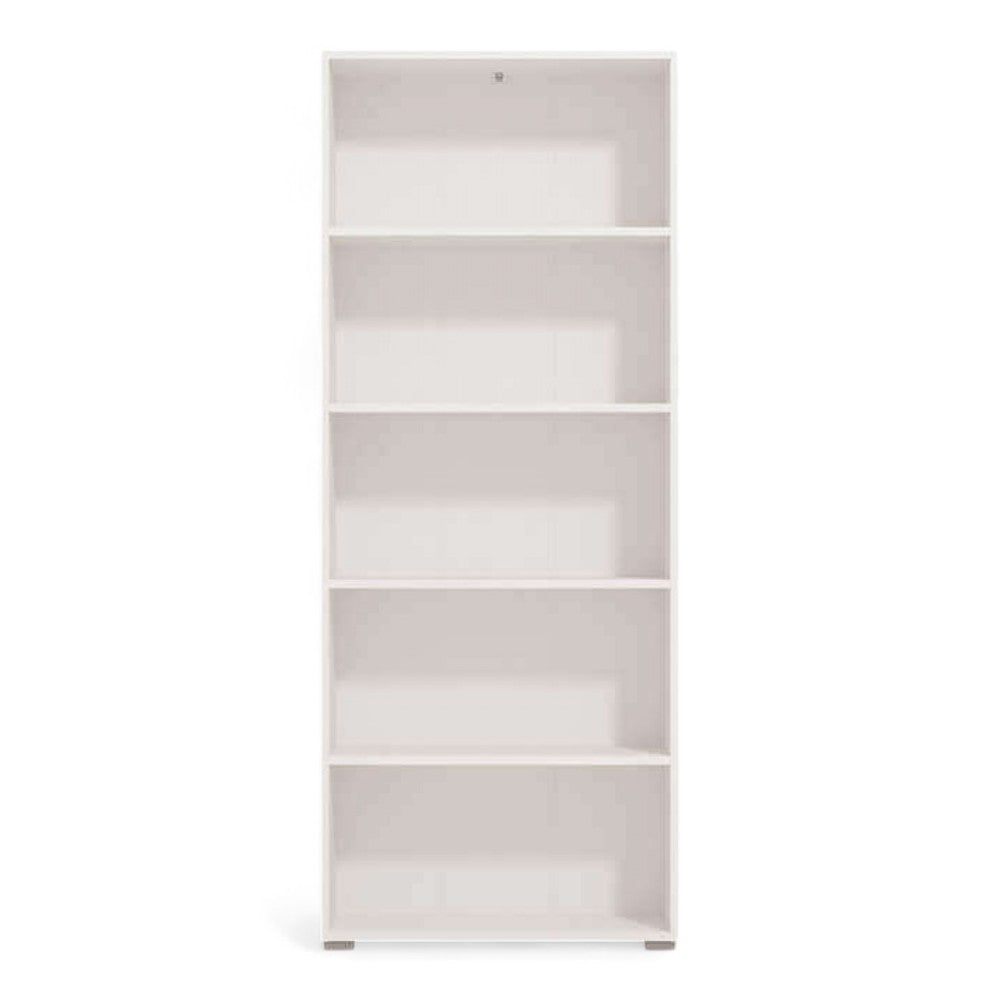 Libreria bianca in truciolare bilaminato 5 ripiani dimensioni 70x24,5x176,5 cm ideale per arredare casa e ufficio