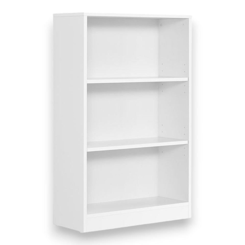 Libreria bianca in truciolare nobilitato melaminico antigraffio con due ripiani cm 58x25x110h