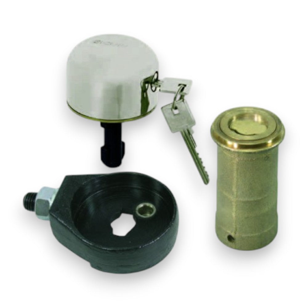 Lucchetto a sfera blocca serrande con cono in bronzo kit completo con doppia chiave
