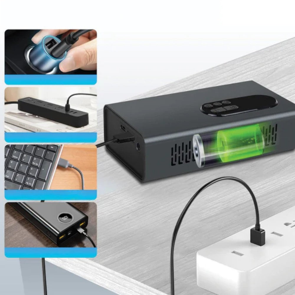 Mini compressore d'aria powerbank e torcia led portatile 80 W LS-MC01
