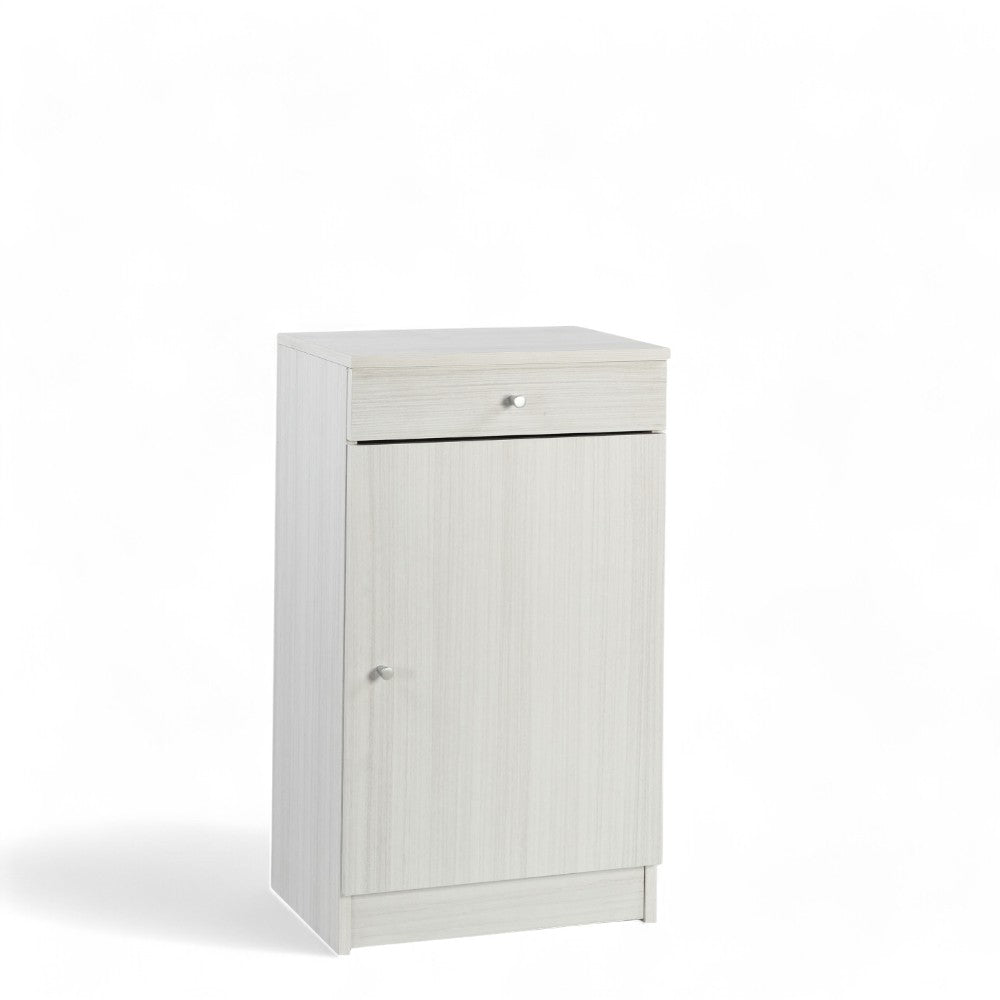 mobile da ingresso beige in mdf con anta e cassetto portaoggetti dimensioni compatte 46x34x80 cm eucalipto