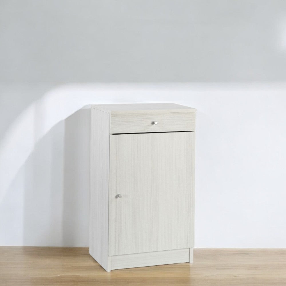 mobile da ingresso beige in mdf con anta e cassetto portaoggetti dimensioni compatte 46x34x80 cm eucalipto