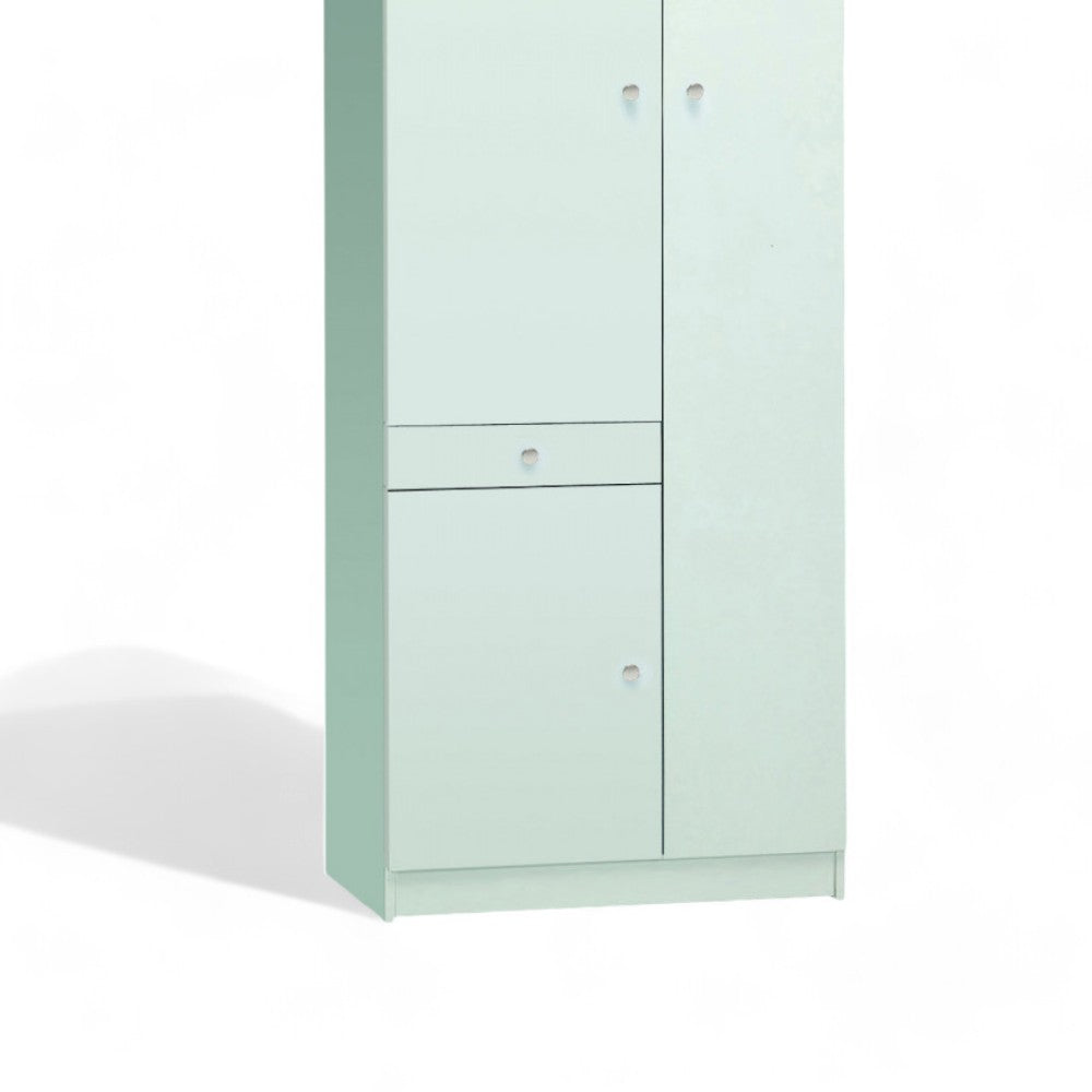 mobile armadio bianco tre ante un cassetto in mdf dimensioni 77x34x183 cm design compatto elegante per la casa