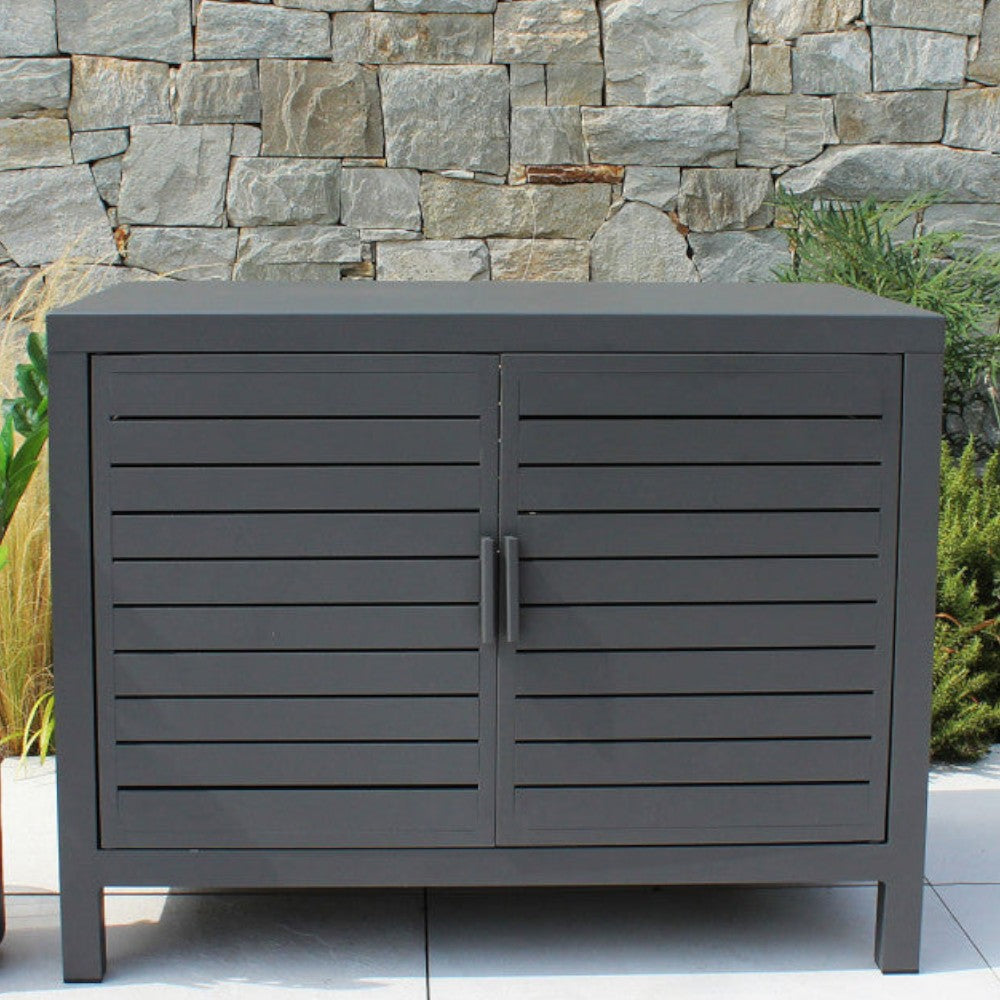 Mobiletto in alluminio verniciato antracite dimensioni 90x55x70 cm ideale per giardino e terrazzo