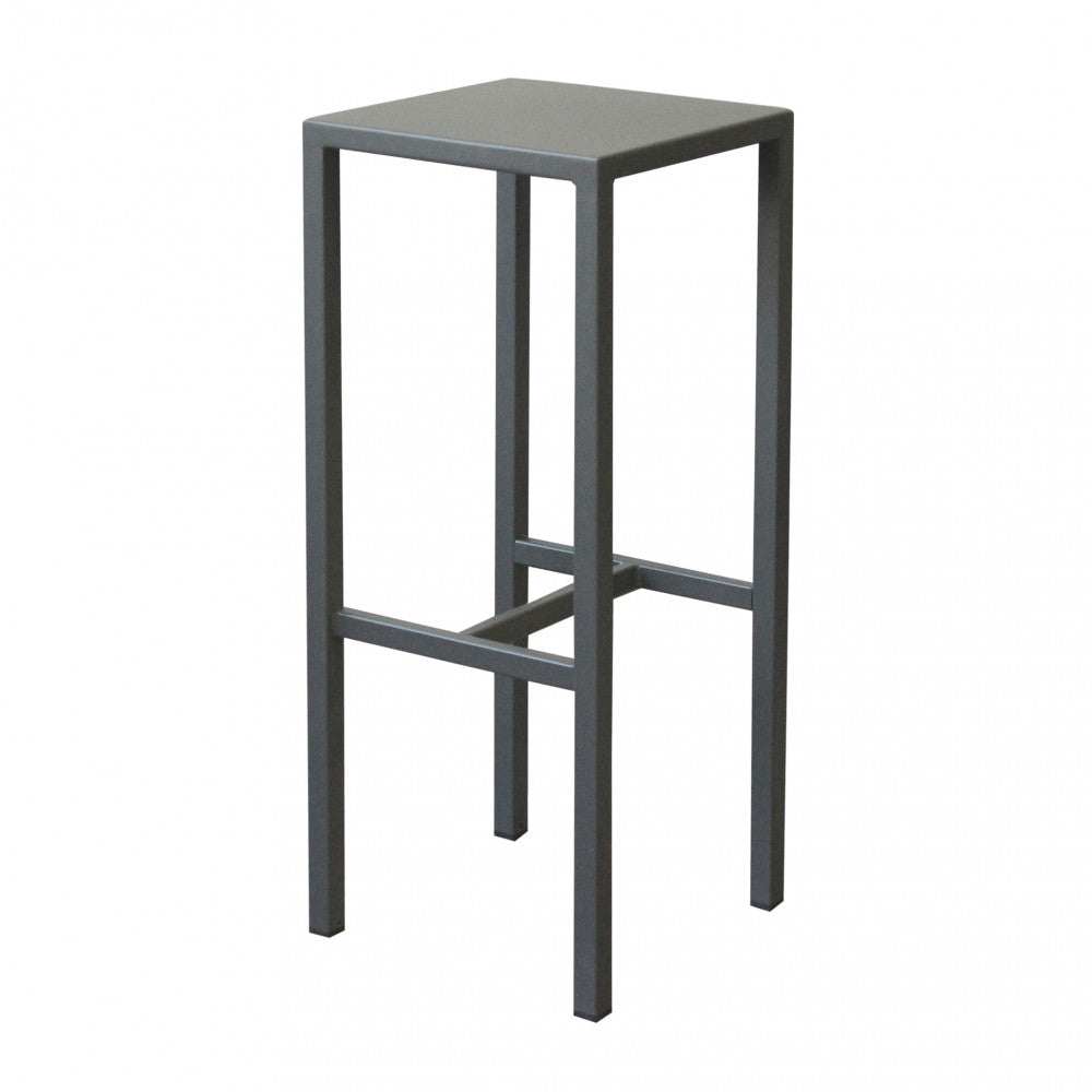 Sgabello bar alto 77 cm in metallo da esterno verniciato antracite