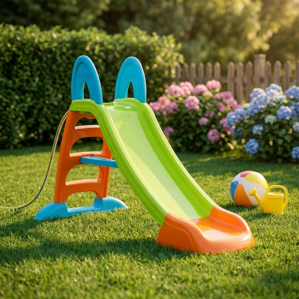 Scivolo colorato da giardino per bambini con connessione per acqua