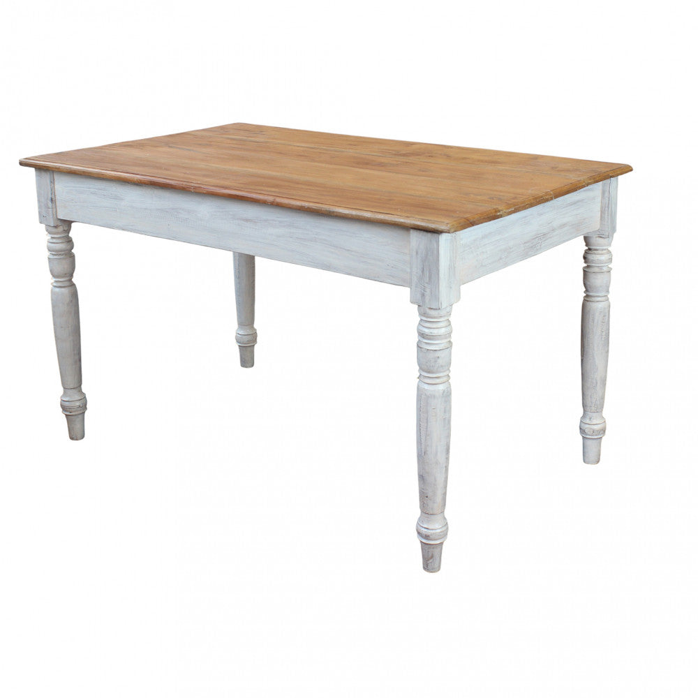 Tavolo da pranzo fisso rettangolare in legno di mogano 130x80xH77 cm Rupert