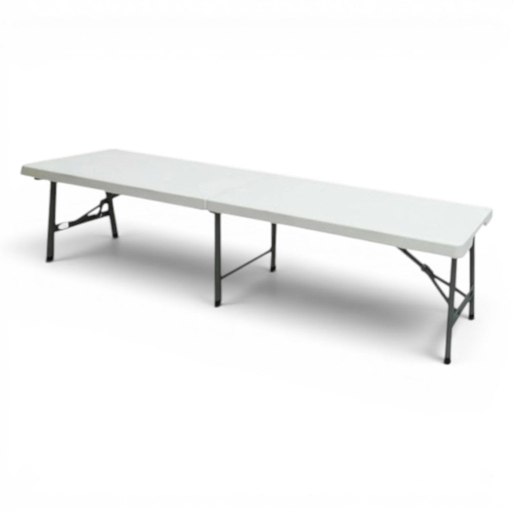 Panca pieghevole picnic in resina con struttura in acciaio 180x28xH44 cm