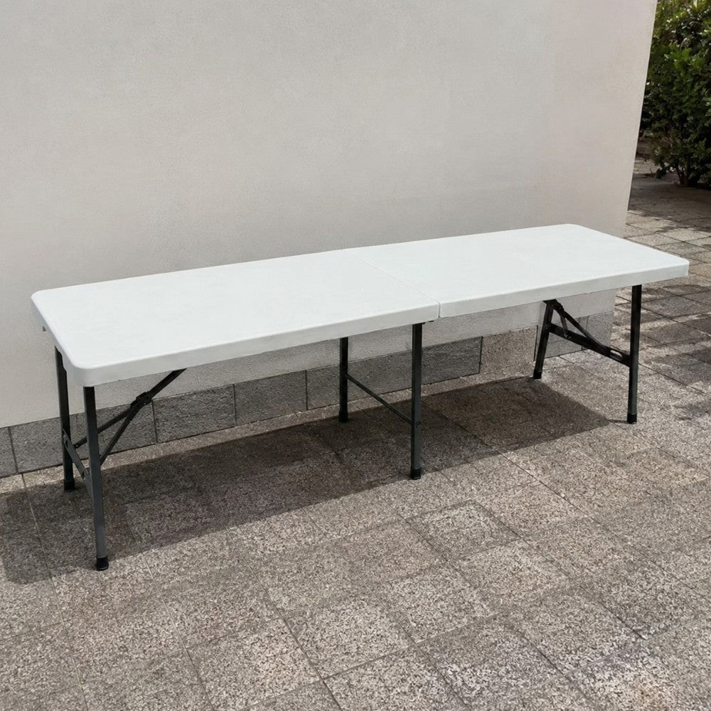 Panca pieghevole picnic in resina con struttura in acciaio 180x28xH44 cm